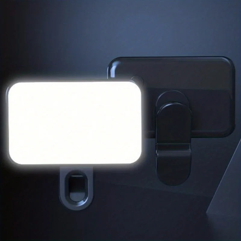 Portable LED Selfie Fill Light Rechargeable 3 Modes Adjustable Brightness Clip On For Phone, Laptop, Tablet Meeting, Make Up